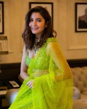 Sexy Anushka Sharma in a Transparent Green Saree Photoshoot Pictures 01