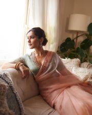 Sexy Beautiful Raashi Khanna in a Pastel Saree at Waves Summit 2025 Photos 09