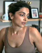 Sexy Deepika Padukone in a Brown Scoop Neck Tank Top Pictures 01