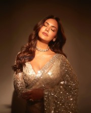 Sexy Golden Girl Esha Gupta in Saree Photos 04