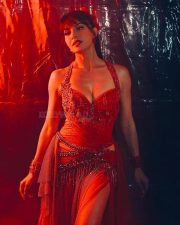 Sexy Jacqueline Fernandez in a Red Belly Dancing Outfit Pictures 04