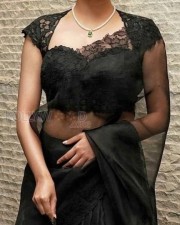 Sexy Keerthy Suresh in a Black Saree Photoshoot Pictures 03