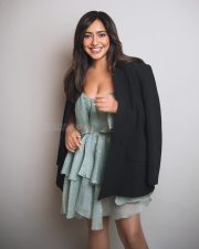 Sexy Neha Sharma in a Mint Green Mini Dress with a Black Blazer Photos 01