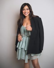 Sexy Neha Sharma in a Mint Green Mini Dress with a Black Blazer Photos 01
