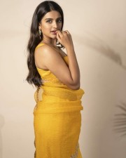 Sexy Nidhhi Agerwal Yellow Saree Photoshoot Stills