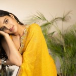 Nidhhi Agerwal 22 Sexy Nidhhi Agerwal Yellow Saree Photoshoot Stills