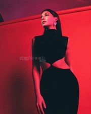Sexy Nora Fatehi in a Velvet Front Cut Out Dress for Principle Magazine Photos 04
