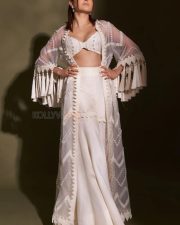 Sexy Nushrratt Bharuccha in a Vanilla Fringe Cape Sharara Photos 04