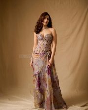 Sexy Raashii Khanna in a Strapless Embellished Corset Style Top with a Matching Draped Skirt Photos 03