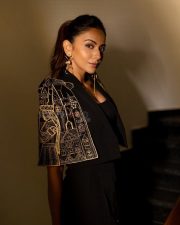 Sexy Rakul Preet Singh in a Black Co Ord Set and a Matching Jacket with Golden Embroidery Pictures 02