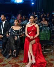 Sexy Rakul Preet Singh in a Red Side Cut Gown Photo 01