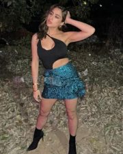 Sexy Sara Ali Khan in a Black One Shoulder Top and Sequin Mini Skirt Pictures 02