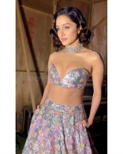 Sexy Shraddha Kapoor in a Silver Shimmer Maximal Lehenga at Indian Couture Week 2023 Photos 01