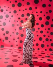 Sexy Tamannaah Bhatia in a Polka Dotted Halter Neck Backless Gown Photos 06
