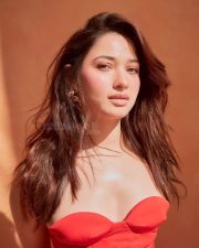 Sexy Tamannaah Bhatia in an Orange Strapless Gown Photos 04 Sexy Tamannaah Bhatia in an Orange Strapless Gown Photos 04