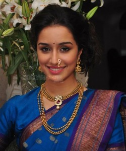 Shraddha Kapoor in Traditional Blue Saree 01