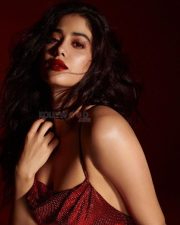 Sizzling Janhvi Kapoor in a Cherry Red Strappy Cowl Neck Cocktail Gown Photos 02 Sizzling Janhvi Kapoor in a Cherry Red Strappy Cowl Neck Cocktail Gown Photos 02