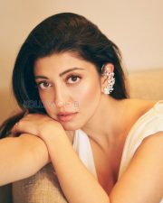 Sophisticated Actress Pranitha Subhash in a White Sequin Cowl Gown Photos 02