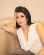 Sophisticated Actress Pranitha Subhash in a White Sequin Cowl Gown Photos 07