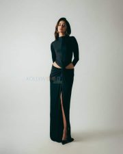 Sophisticated Ananya Panday in a Black Cutout Gown with Thigh Slit Photos 04