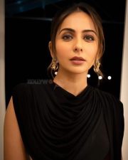 Sophisticated Bollywood Actress Rakul Preet Singh in a Sleeveless Draped Cowl Neck Crop Top with a Mermaid Style Maxi Skirt Photos 07