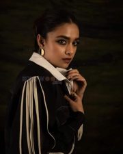 Sophisticated Keerthy Suresh in a Pleated Black Jumpsuit Pictures 05
