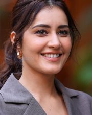 Sophisticated and Modern Raashi Khanna in a Structured Grey Textured Blazer Pictures 01