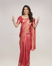 South Heroine Rashmika Mandanna in a Red Silk Saree Photoshoot Stills 02