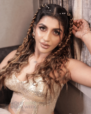 Sparkling Actress Yashika Aannand in a Gold Sequin Corset Lehenga Photos 01 Sparkling Actress Yashika Aannand in a Gold Sequin Corset Lehenga Photos 01