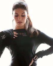 Sri Lankan Actress Jacqueline Fernandez in a Black Leather Dress Photoshoot Pictures 09