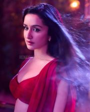Stree 2 Heroine Shraddha Kapoor in a Ravishing Red Saree Photos 05