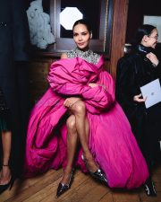 Striking Actress Esha Gupta in a Hot Pink Silk Coat Photos 02