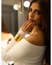 Striking Beauty Malavika Mohanan in a White Off Shoulder Dress Photos 01 Striking Beauty Malavika Mohanan in a White Off Shoulder Dress Photos 01
