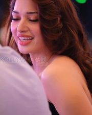 Stunning Actress Tamannaah Bhatia in a Black Strapless Gown Photos 02