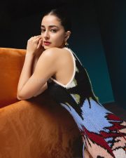 Stunning Ananya Panday in Short Multi Colour Printed Dress Photos 02