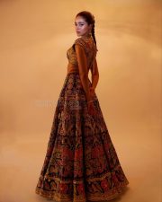 Stunning Ananya Panday in a Black Hand Embroidered Lehenga with a High Neck Mustard Yellow Blouse Photos 03 Stunning Ananya Panday in a Black Hand Embroidered Lehenga with a High Neck Mustard Yellow Blouse Photos 03