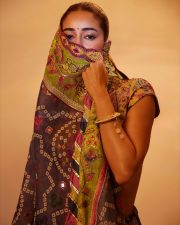 Stunning Ananya Panday in a Black Hand Embroidered Lehenga with a High Neck Mustard Yellow Blouse Photos 04 Stunning Ananya Panday in a Black Hand Embroidered Lehenga with a High Neck Mustard Yellow Blouse Photos 04