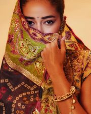 Stunning Ananya Panday in a Black Hand Embroidered Lehenga with a High Neck Mustard Yellow Blouse Photos 06 Stunning Ananya Panday in a Black Hand Embroidered Lehenga with a High Neck Mustard Yellow Blouse Photos 06