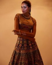 Stunning Ananya Panday in a Black Hand Embroidered Lehenga with a High Neck Mustard Yellow Blouse Photos 07 Stunning Ananya Panday in a Black Hand Embroidered Lehenga with a High Neck Mustard Yellow Blouse Photos 07