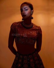 Stunning Ananya Panday in a Black Hand Embroidered Lehenga with a High Neck Mustard Yellow Blouse Photos 08 Stunning Ananya Panday in a Black Hand Embroidered Lehenga with a High Neck Mustard Yellow Blouse Photos 08