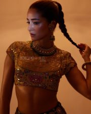 Stunning Ananya Panday in a Black Hand Embroidered Lehenga with a High Neck Mustard Yellow Blouse Photos 09 Stunning Ananya Panday in a Black Hand Embroidered Lehenga with a High Neck Mustard Yellow Blouse Photos 09