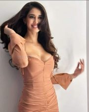 Stunning Disha Patani in a Chic Chocolate Mini Dress Photos 01
