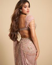 Stunning Janhvi Kapoor in a Blush Embellished Saree at India Couture Week 2025 Photos 04