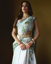 Stunning Janhvi Kapoor in a Pale Aqua Linen Lehenga Set Photos 01