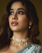Stunning Janhvi Kapoor in a Pale Aqua Linen Lehenga Set Photos 02