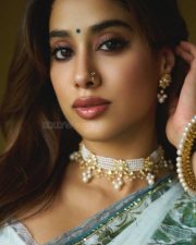 Stunning Janhvi Kapoor in a Pale Aqua Linen Lehenga Set Photos 04
