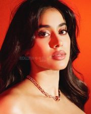 Stunning Janhvi Kapoor in a Red Embellished Off Shoulder Strapless Corset Gown Photos 07