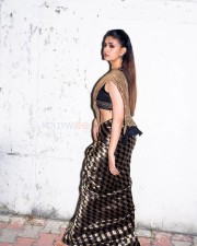Stunning Keerthy Suresh in a Black and Gold Georgette Silk Saree Photos 02