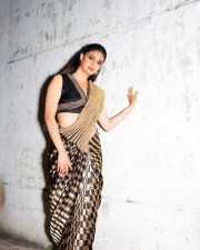 Stunning Keerthy Suresh in a Black and Gold Georgette Silk Saree Photos 03