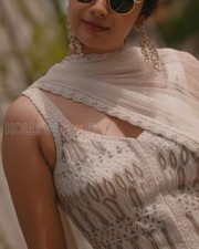Stunning Keerthy Suresh in a White Chikankari Sharara Set Photos 02